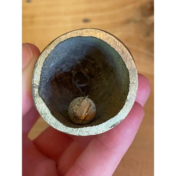 Vintage Brass Small Lady Bell. Southern Dress. Great details! Shelf Decor. - Picture 3 of 5